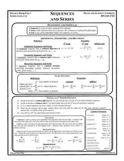 Sequences and Series
